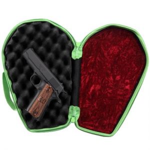 Bulldog Cases Molded Green Nylon Coffin Shaped Pistol Case, 14 x 9"